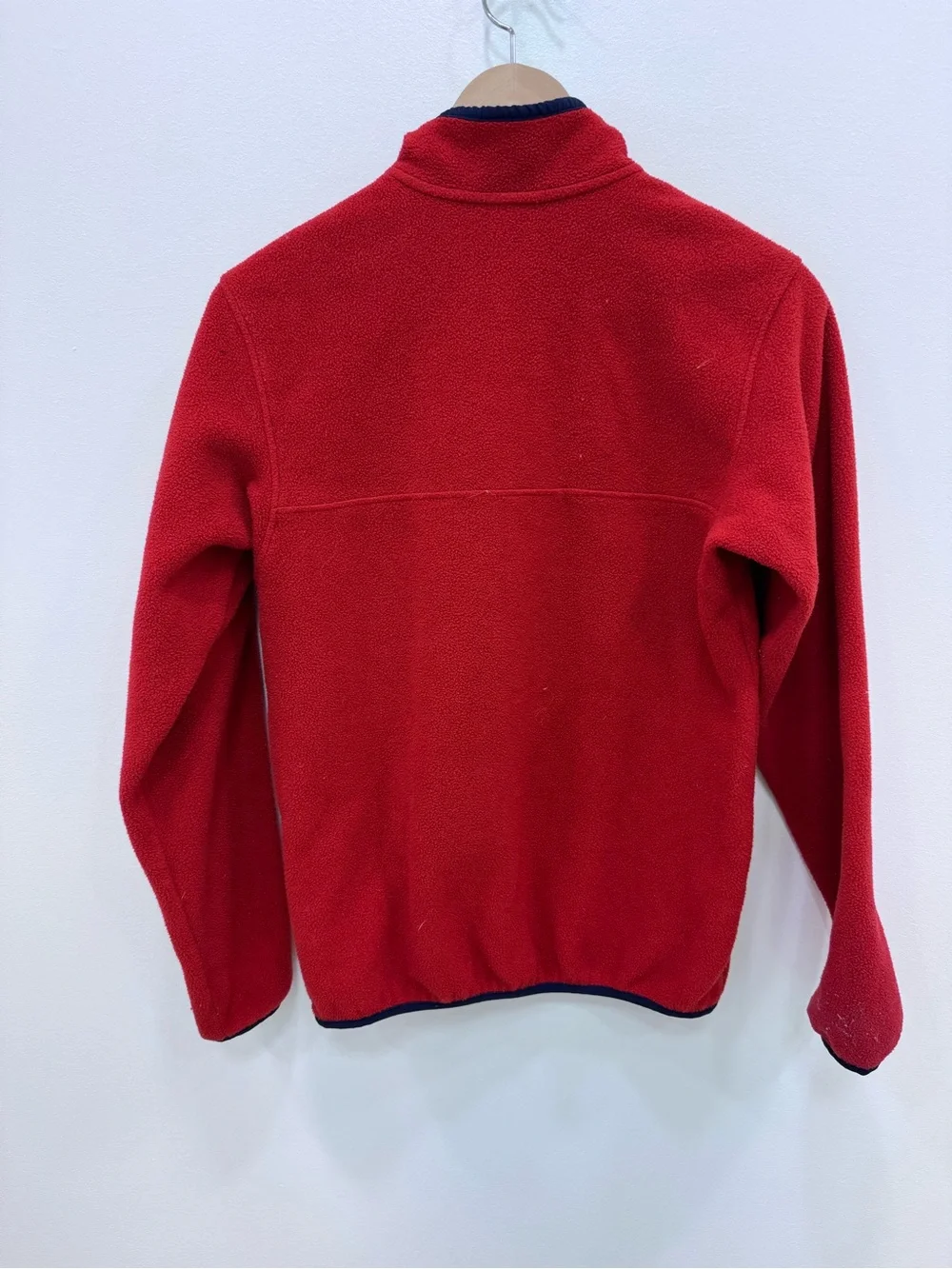 Patagonia Synchilla Snap T fleece pullover Red Navy Blue Boys Sz XL